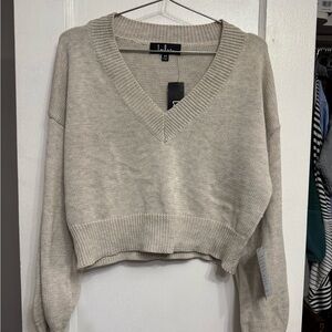 Nordstrom Beige V-Neck Sweater